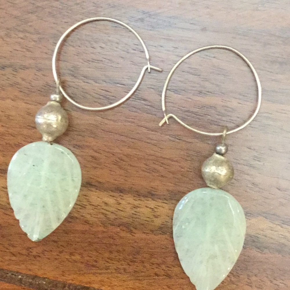 Leaf Gem Earrings - image 2